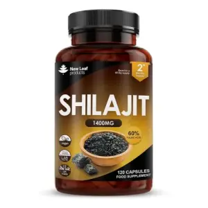 New Leaf Products Shilajit Capsules | 1400mg with 60% Fulvic Acid (120 Count)