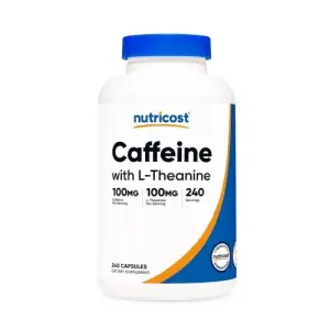 Nutricost Caffeine with L-Theanine – 240 Capsules
