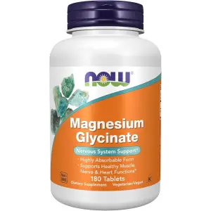 NOW Foods Magnesium Glycinate 200mg - 180 and 90 Tablets