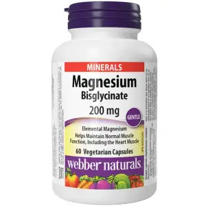 Magnesium Bisglycinate (Magnesium Glycinate) 200mg, 60 Ct