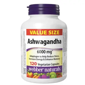 Webber Naturals Ashwagandha 6000 mg 120 Capsules