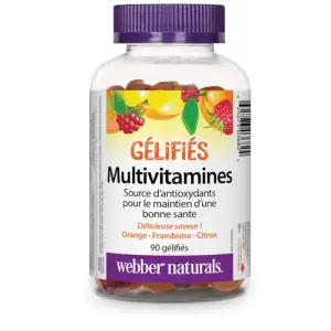 Webber Naturals Multivitamin Gummy - Orange, Raspberry & Lemon, 90 Gummies