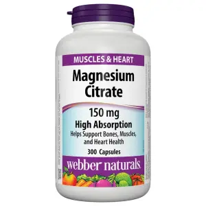 Webber Naturals Magnesium Citrate 150 mg - 300 Capsules