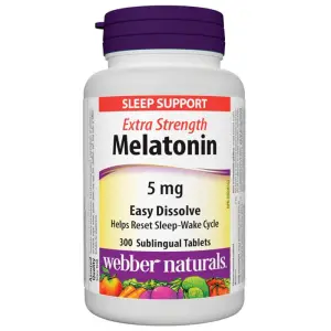 Webber Naturals Extra Strength Melatonin 5mg - 300 Sublingual Tablets