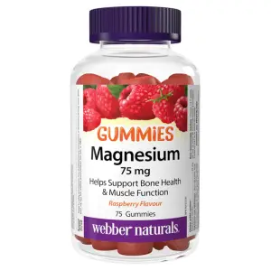 Webber Naturals Magnesium Gummy 75 mg 75 Raspberry Flavoured Gummies