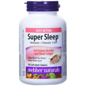 Webber Naturals Super Sleep Melatonin Plus L-Theanine & 5-HTP 50 mg per 90 tablet