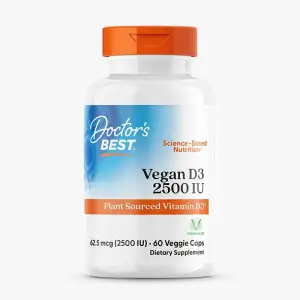 Doctor's Best Vegan D3 with Vitashine D3 2500 IU 60 Veggie Caps