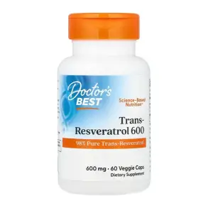 Doctor's Best High Potency Trans-Resveratrol 600 with 600 mg 60 Veggie Caps