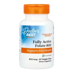 Doctor's Best, Fully Active Folate 800 with 800 mcg 60 Veggie Caps