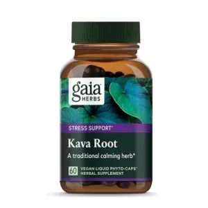 Gaia Herbs Kava Root - Made With Noble Kava Cultivars | 60 Vegan Liquid Phyto Capsules